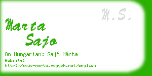 marta sajo business card