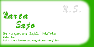 marta sajo business card